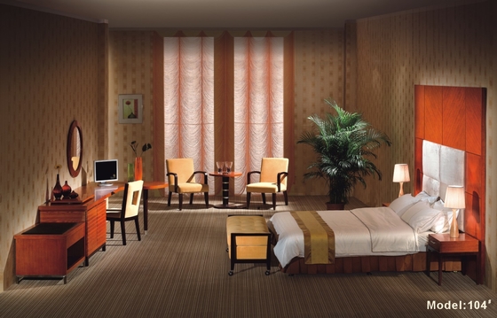 Мебель спальни гостиницы цвета вишни Gelaimei устанавливает с твердой деревянной одевая таблицей