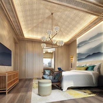 Современная деревянная мебель спальни гостиницы устанавливает драпирование бархата