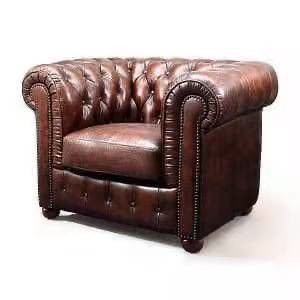 гостеприимсво OEM кресла кнопки Брауна роскошного дизайна 210cm кожаное